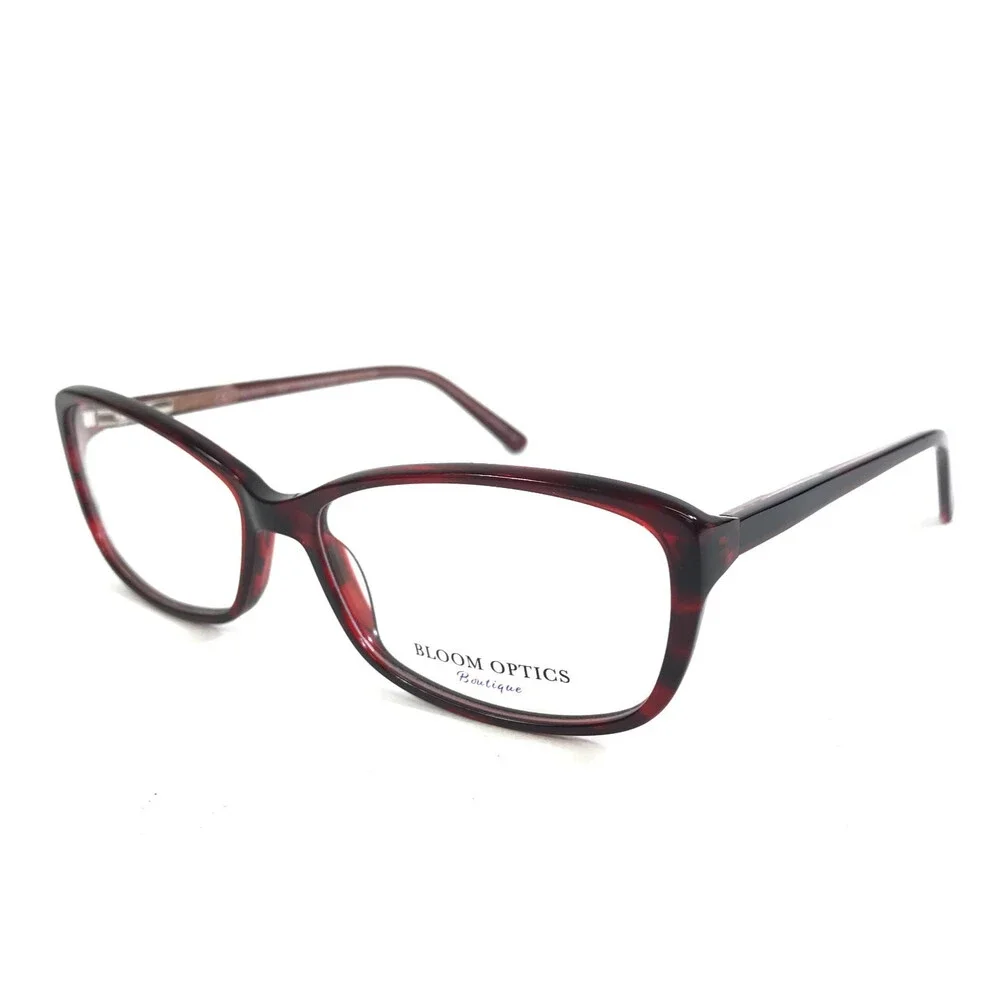Bloom Optics Eyeglasses Frames OLIVIA BU Burgundy Tortoise Cat Eye 58-16-135
